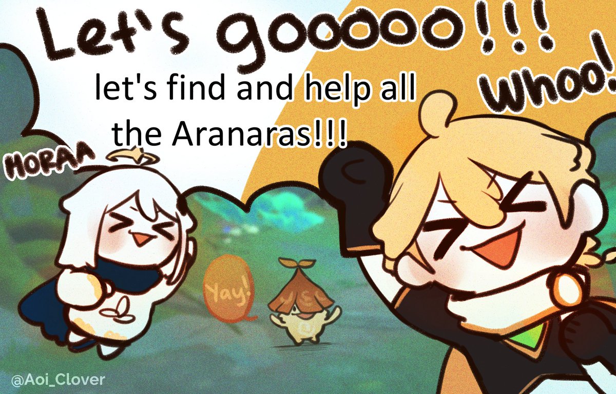 [2/2] Aranara treasure trove

I gonna help em all this weekend~ they're so cute, music aranara, confused aranara that I need to shoot dendro, aranara attacked by hillychuchu, aranara asking to play games, etc hahaa XD
#原神 