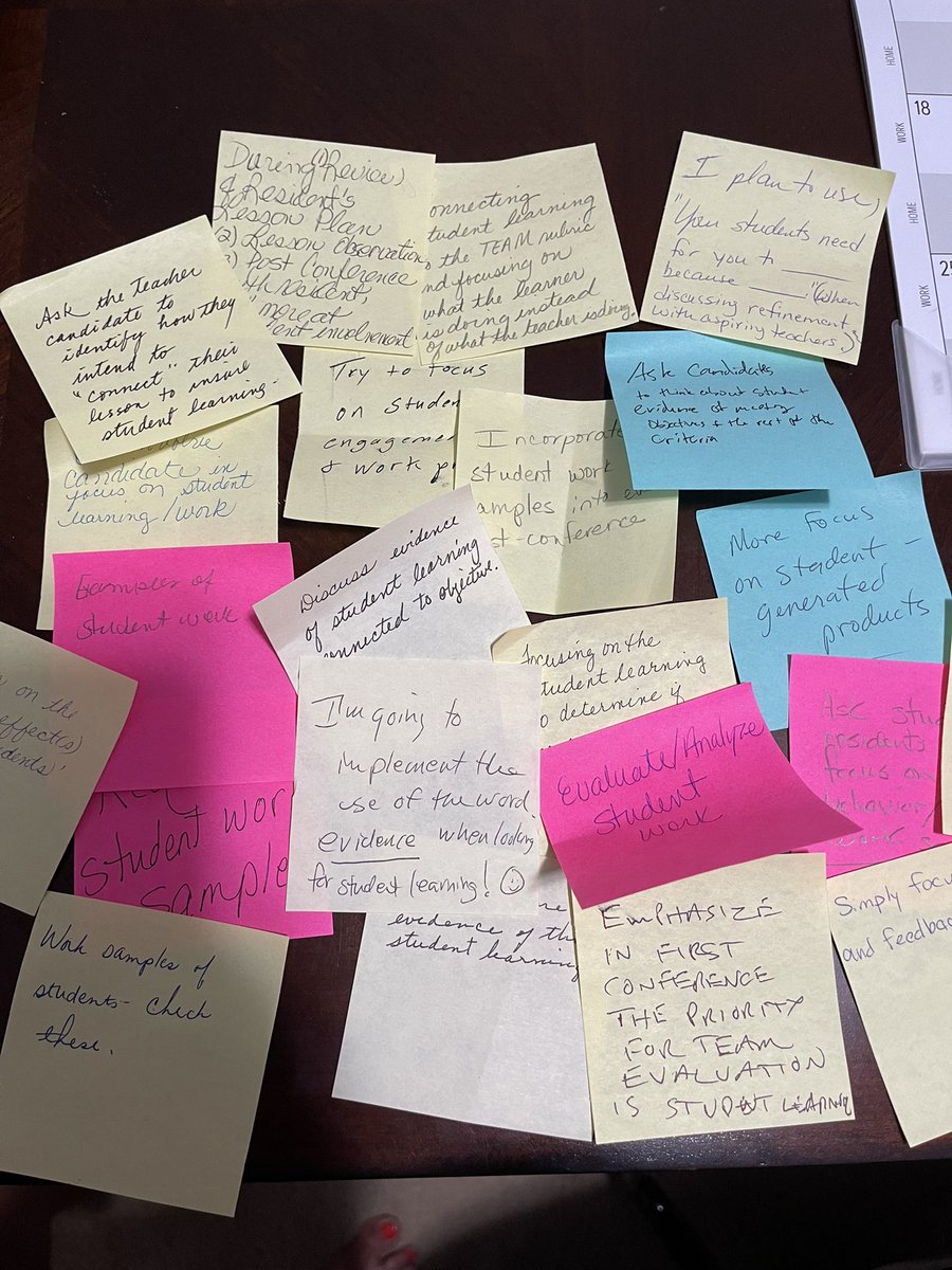 m_wolfenbarger's tweet photo. When 100% of teaching supervisor participants walk away saying their take-away is a focus on student learning/evidence of impact, the message has been received! So proud of the work of Aspiring Teacher Supervisors @tennesseetech this week! @NIETteach #evidenceoflearning https://t.co/s2MiwA7ZZ8
