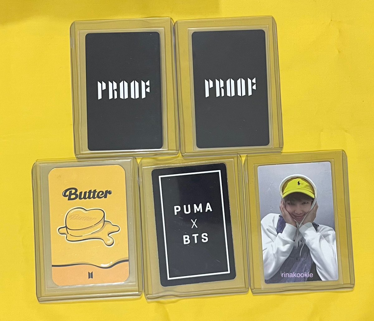 rinakookie's tweet photo. [pls rt] WTS LFB For Sale

JHOPE &amp; RM RARE PHOTOCARD PC

💕 Proof Japan Lucky Draw UMS &amp; JPFC
💕 Butter 777 event
💕 Puma fansign event 
💕 Memories 2017 bluray
All are in good condition.

Selling them for how much i bought them. For serious buyers only - pls DM. Can ship ww. https://t.co/32eTr50Bec