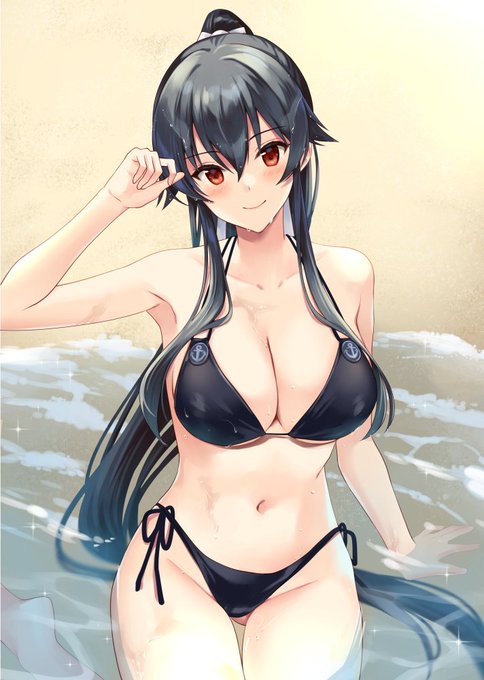 「えい」(バシャッ)
「やったわね」(バシャバシャ)
のあとの矢矧 