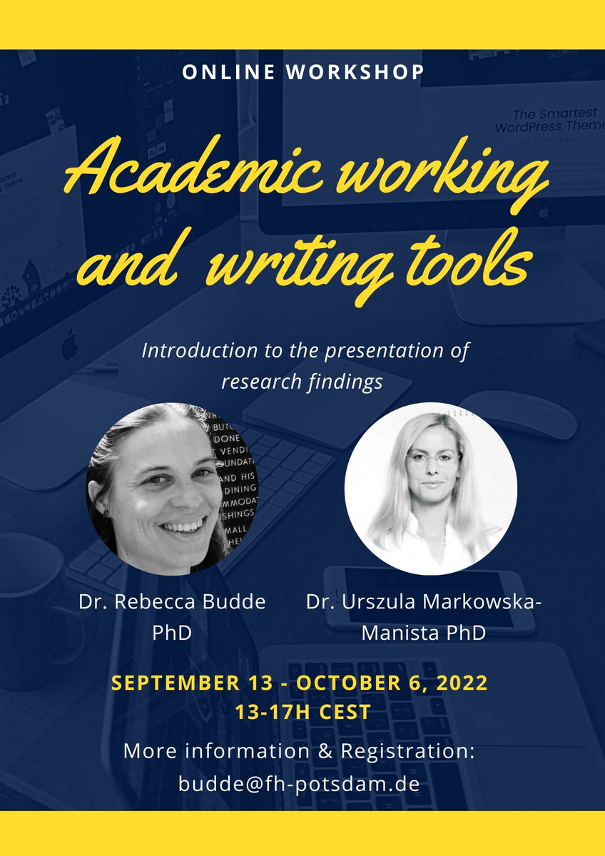 ChildhoodMa's tweet photo. Intensive Course Academic Writing Skills &amp; Presentation of Research Findings
📍Online - Zoom
🗓️Sept.13 - Oct. 20
🗨️English

Dr. Urszula Markowska-Manista and Dr. Rebecca Budde are offering an intensive online course to develop and enhance student's academic writing skills 1/2 https://t.co/KgYLViLyRE