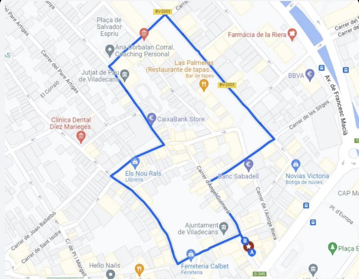 fomarians's tweet photo. Amb el següent recorregut: 

Plaça de la Vila / c.Jaume Abril / c. del Sol / c. Sant Joan / c. Muntanya / c. Santa Teresa / Rbla Modolell / c. Sitges / c. Àngel Guimerà i Plaça de la Vila https://t.co/o7BsnhDLaB