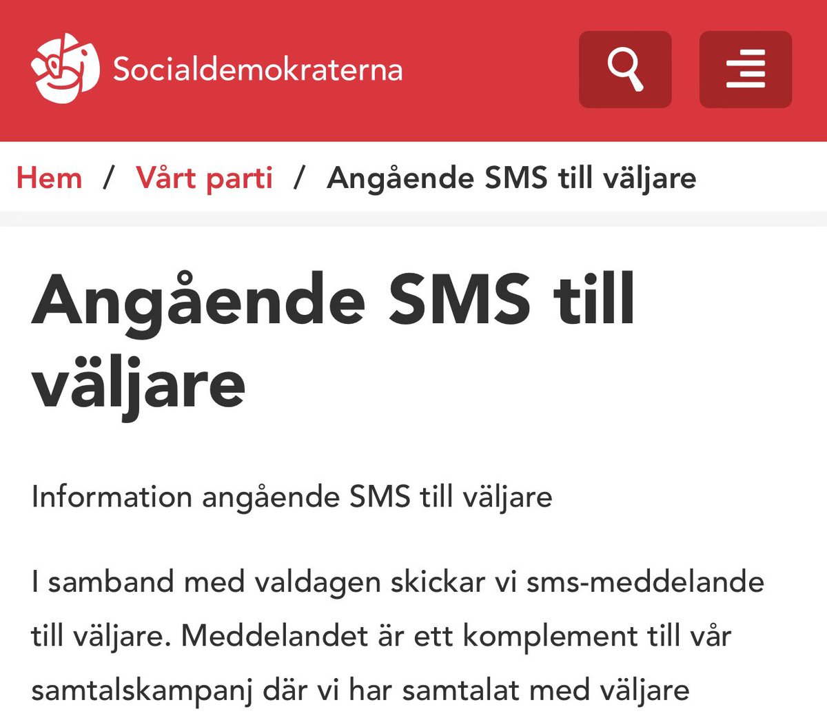 När sossar skickar sms då är det samhällsinformation.

När andra partier skickar är kränkande.

Diktaturfasoner hos sossar saknar motstycke 🤦‍♂️

#svpolitik #tv4val #valet2022 #pldebatt #partiledardebatt #sd22