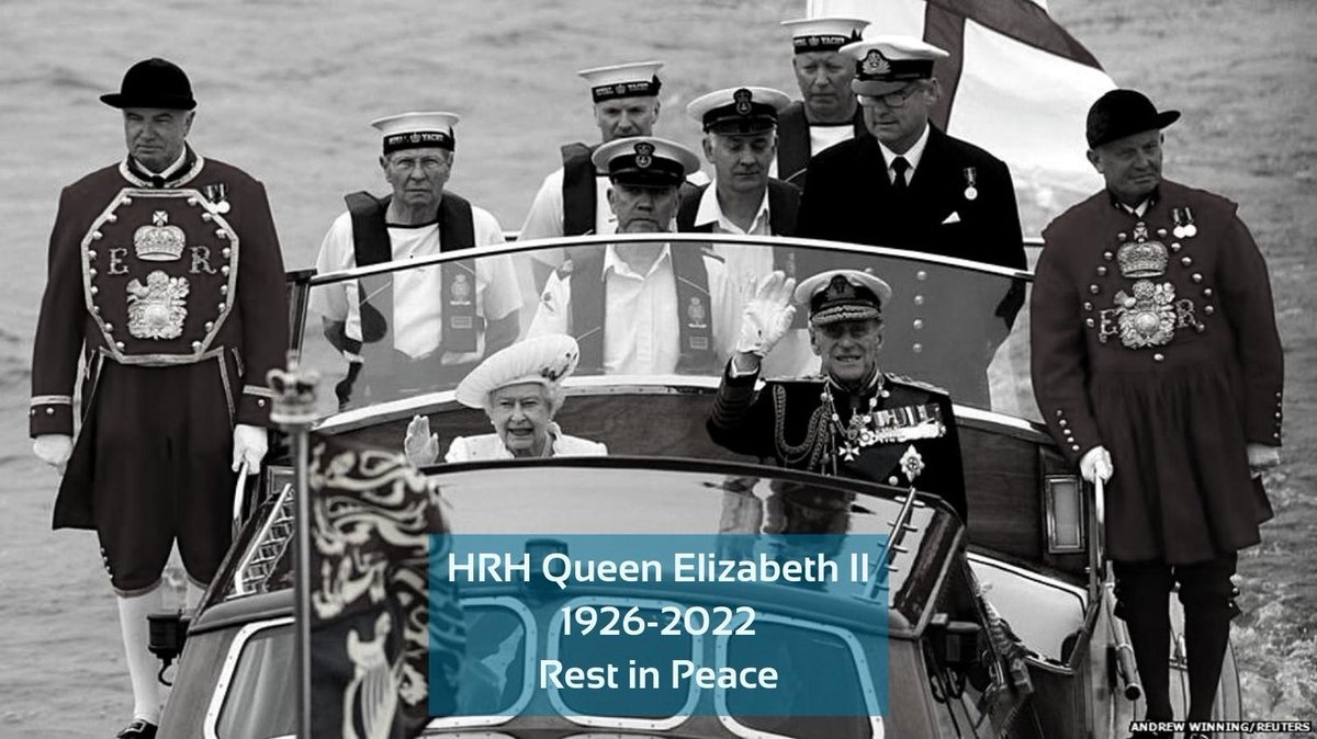 YachtFor's tweet photo. Queen Elizabeth II died on Thursday aged 96 after ruling for seventy years, making her the country's longest-serving monarch. 
May she rest in peace. https://t.co/q9bzFAFpIR
