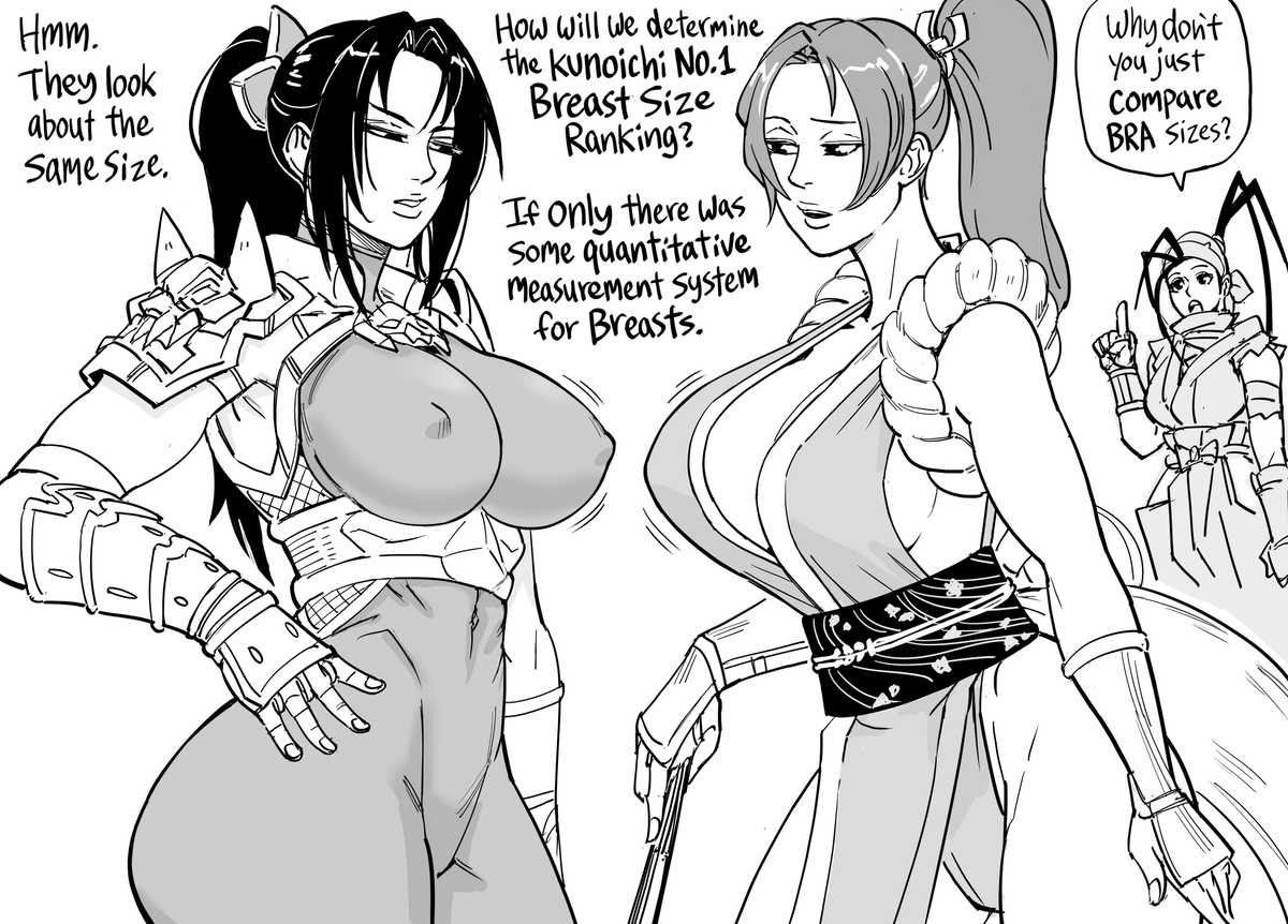 baalbuddy's tweet photo. Patreon request: Taki and Shiranui Mai being informed of the existence of a specific clothing item.
Every time I get a Soulcalibur request, the armor details always end up taking way too much time, but I keep on drawing them, because, you know, the titties... https://t.co/rJ952KVUV3