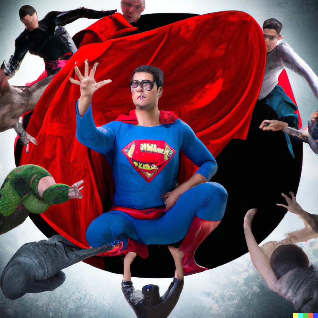 barmatz's tweet photo. AI generated art is truly unique and can open up your mind to new concepts of visual understandings. This one in particular got me thinking this morning #dalle2 #Superman https://t.co/KYKx3kxjxU