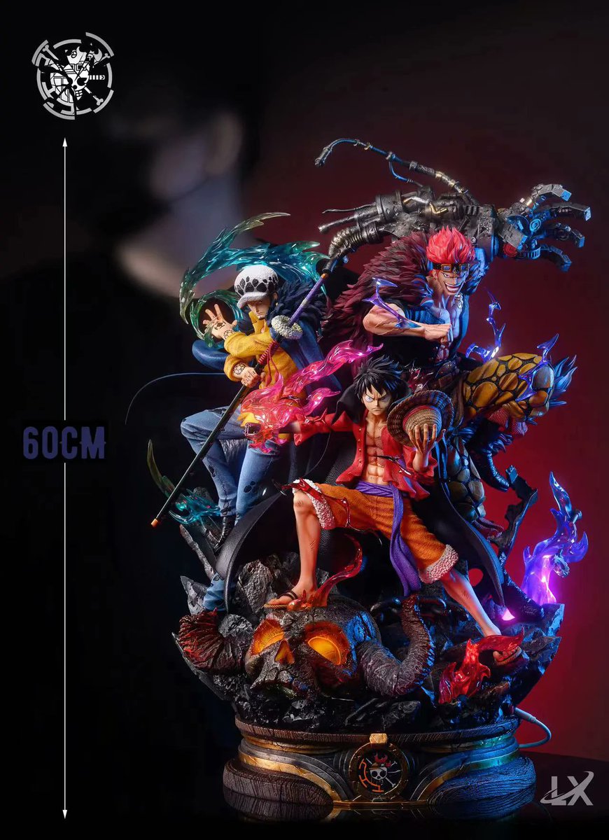 dailyopbot's tweet image. One Piece ☆ Law, Luffy, Kid - LX-Studios (Super Rookie Three Captain Monkey D. Luffy, Trafalgar D. Water Law & Eustass Kid with LED)
