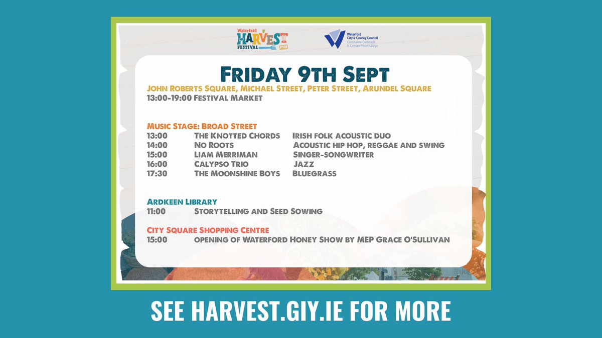Waterford Harvest Festival is here 🧡 Amazing local producers, fantastic vendors, discussions in our Food Done Right tent, local chefs at our Taste Waterford Kitchen, as well as live music, fun for Junior GIYers, events across local bars and restaurants and so much more 🍂