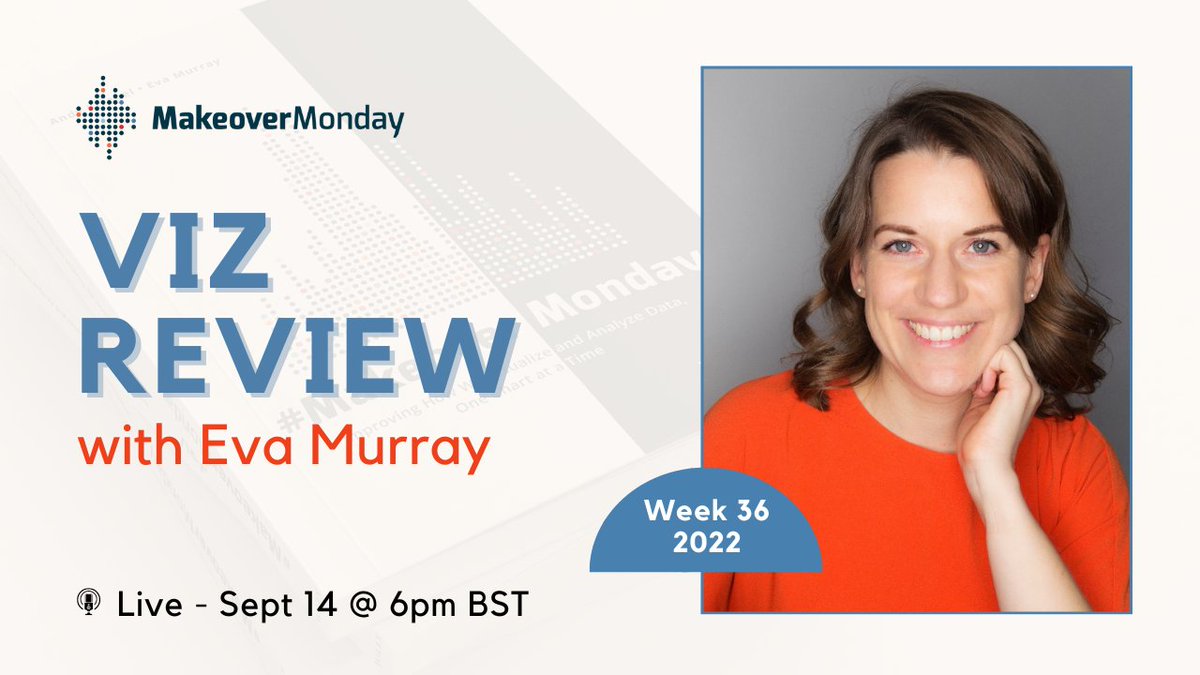 Coming up next Wed Sept 14 @ 6pm BST is the next #MakeoverMonday Viz Review w/ <a href="/TriMyData/">Eva Murray | @evamurray@mastodon.social</a> • It's your chance to hear free feedback on how to make better visualization from one of the best.

youtu.be/5u3MmW_62NM
