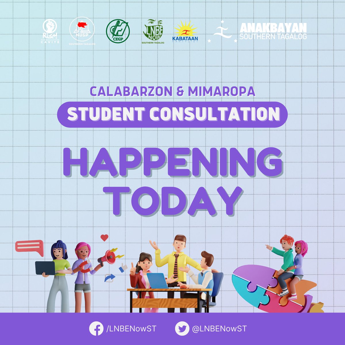 LNBENowST's tweet photo. 🤓💭 TODAY! 🤓💭

The CALABARZON &amp; MIMAROPA Student Consultation is happening today, Sep. 11, 2022, 2 PM onwards via Zoom.

See you later! 🌟

#BantayBalikEskwela
#LigtasNaBalikEskwela https://t.co/ALXD7bOm7s