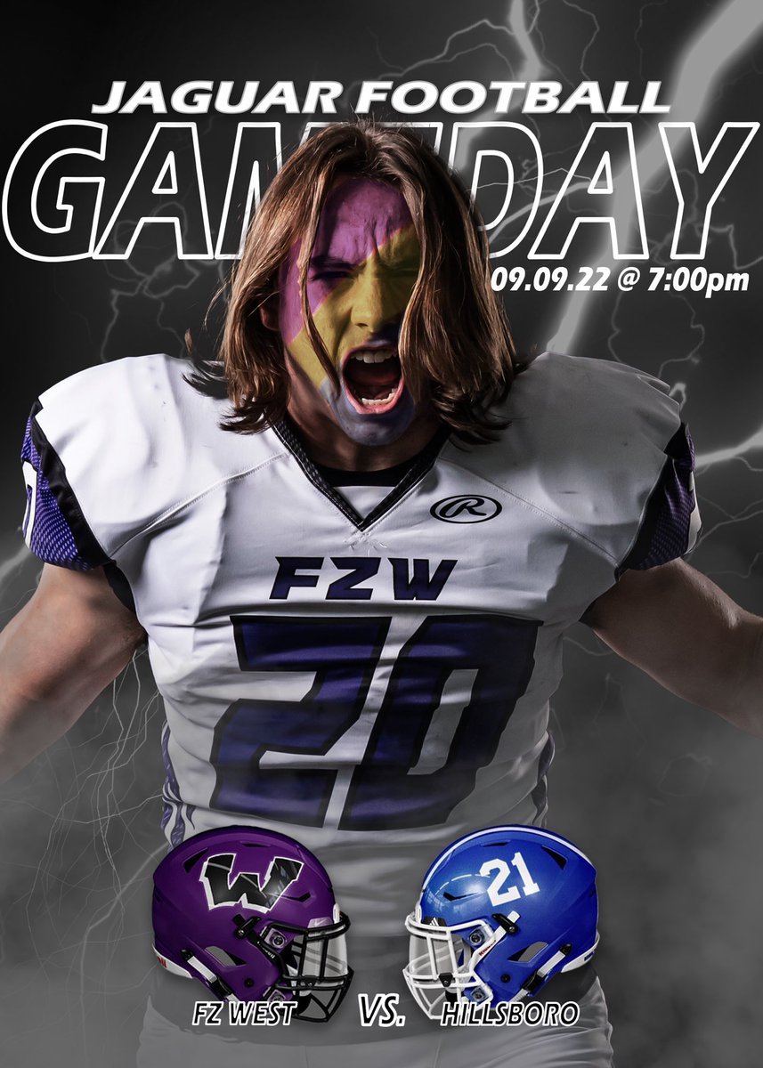 Jaguarfootball1's tweet photo. It's another Jaguar Football Gameday!! 😈😈

Who: Hillsboro
Where: 🏠
When: 7:00PM
Theme: 🟪🟨🟦

#TheJaguarWay | #IDieDaily https://t.co/L0SUhbzCRJ