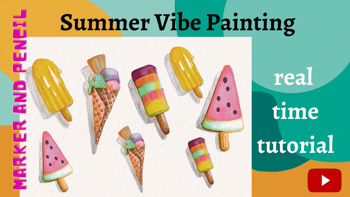 Drawing ice creams ★ easy beginner friendly art class ★ colour pencil an... youtu.be/TCgpLQidUGw via <a href="/YouTube/">YouTube</a>