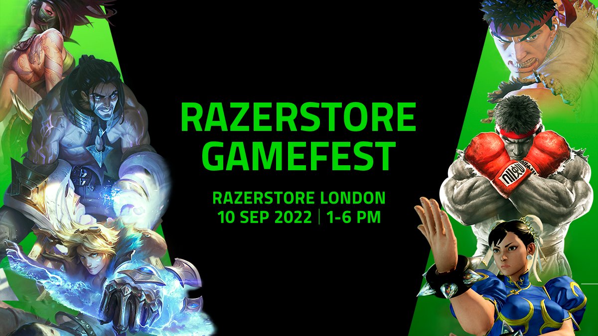 RazerStore's tweet photo. One more day until #RazerStoreGameFest at the London store ๐
๐ฎBring your friends down and challenge them to a 1v1๐ฎ
All who attend GameFest will receive Razer Swag!
โญSpecial Guest announcments soonโญ
Register โฌ๏ธโ
https://t.co/uOhWrPel7s
https://t.co/AueZTFEp2N https://t.co/aDpesVTD0q