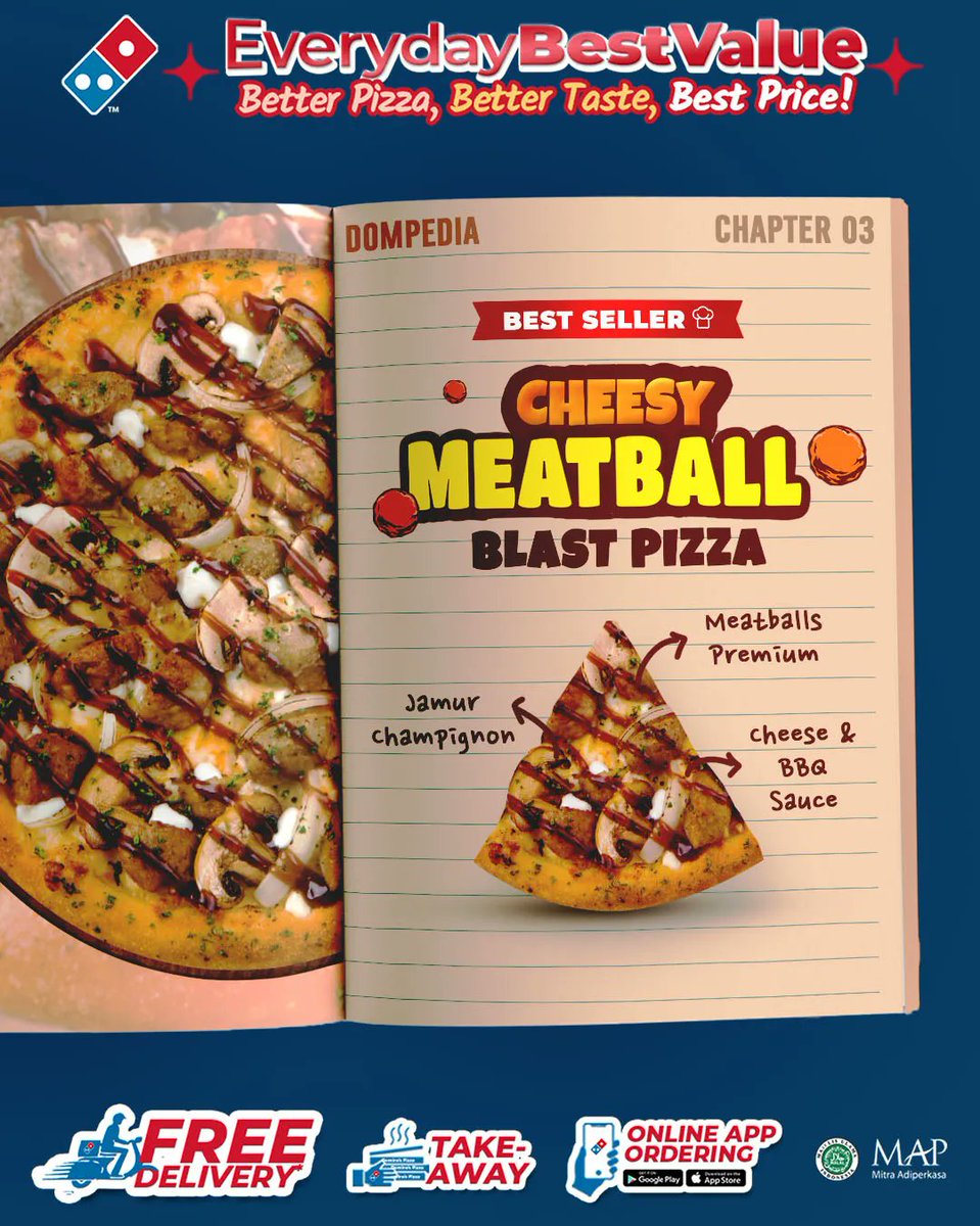 Domino's Pizza ID on Twitter "dompedia 'CHEESY MEATBALL BLAST' Perpaduan sempurna saos khas