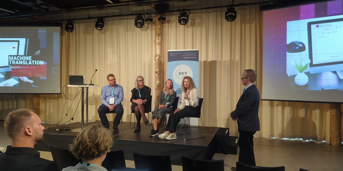 <a href="/Kitesry/">Suomen kieliklusteri Kites ry</a> in the house #KIELI2022 at after lunch panel "How are things in the language sector in the Baltic region". Find your niche to succeed 💡 Visit Kites Symposium <a href="/Hotel_Kamp/">Hotel_Kämp</a> 12 October to hear more about the future(s) of language services! Sign up: languagecluster.fi/kites-symposiu…
