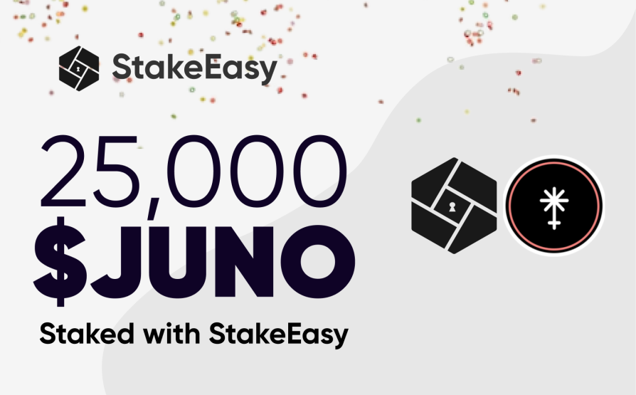 25000 $JUNO staked with StakeEasy.🚀

#LiquidStaking 🏅