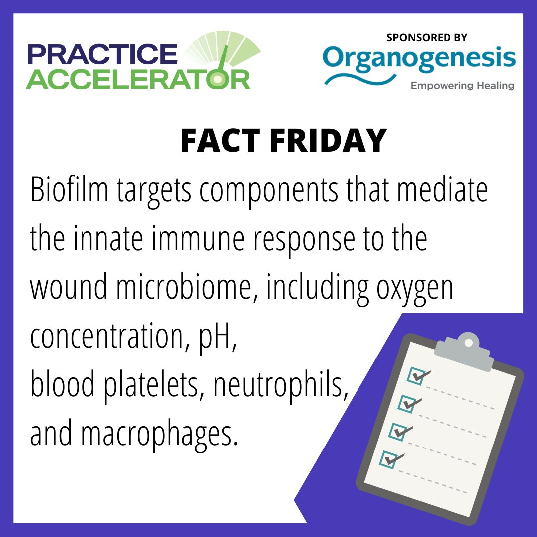 WoundSource's tweet image. September is Chronic Wounds Day Month! #FactFriday: Biofilm targets components that mediate the innate immune response to the wound microbiome.

Chronic Wounds Fact Sheet:  ow.ly/KvBY50Kx0ww

September #PracticeAccelerator sponsor: Organogenesis

#WoundSource #ChronicWounds