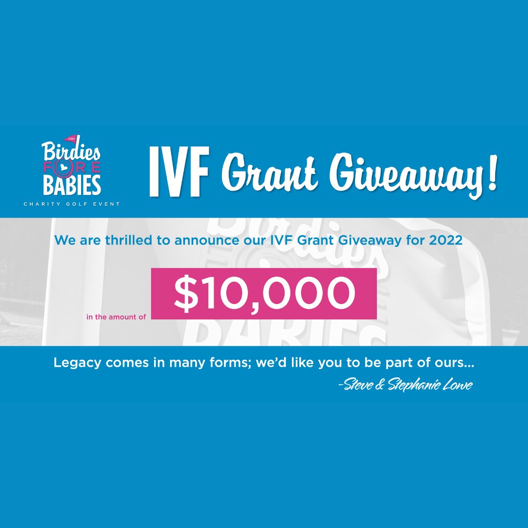 Friendly reminder that there are just 5 days left to apply for the Birdies and Babies IVF grant by Steve and Stephanie Lowe.

Head to this link to apply: tinyurl.com/2hnysn6x

Applications must be received by September 15th.