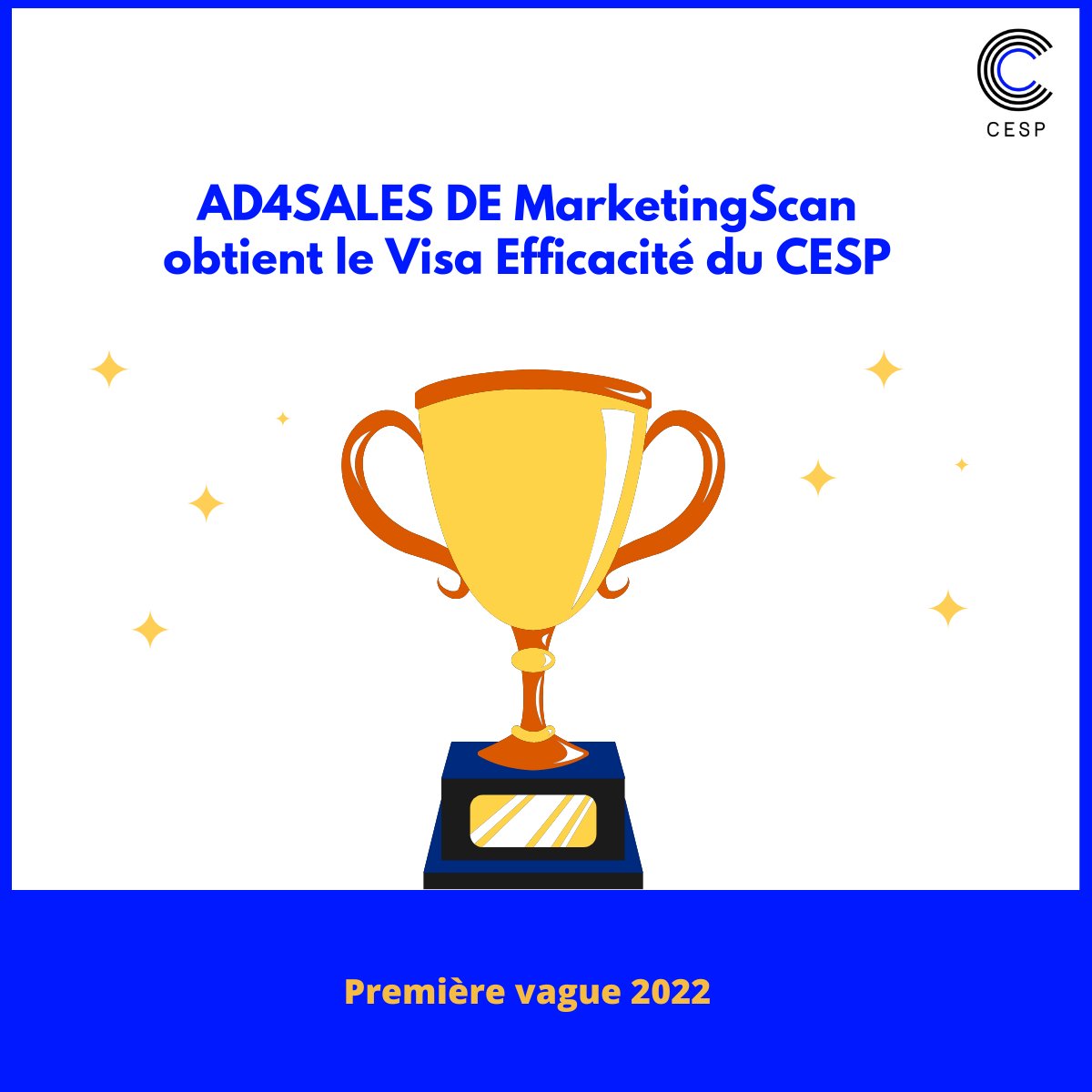 📢 AD4SALES de <a href="/MarketingScanFr/">MarketingScan</a> obtient le visa efficacité du <a href="/CESPAUDIT/">CESP(CENTRE D'ETUDE DES SUPPORTS DE PUBLICITE)</a> 
 
Pour en savoir plus, consultez notre communiqué de presse : 
👉cesp.org/wp-content/upl…
👉 Pour candidater : lereferentiel@uniondesmarques.fr

#publicité #efficacité #certification #tranparence #mesure
