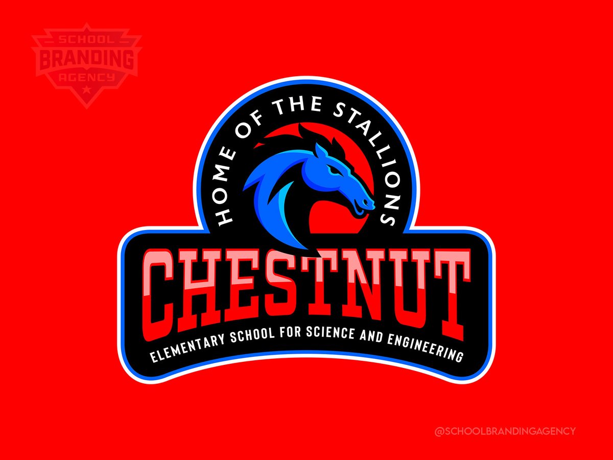 We created a powerful and fluid stallion mascot design for Chestnut Elementary School for Science and Engineering.

With vivid colors and an elegant and robust mascot, this school logo delivers 100%!

Created by School Branding Agency - schoolbranding.agency 

#schoolbranding