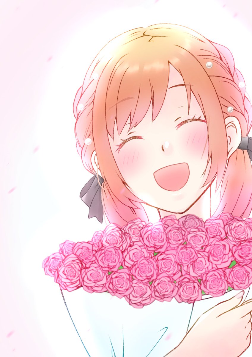 「フォロワさんの誕生日にプレゼントした絵です! 薔薇の花言葉は愛と美らしいのでピッ」|くれはのイラスト