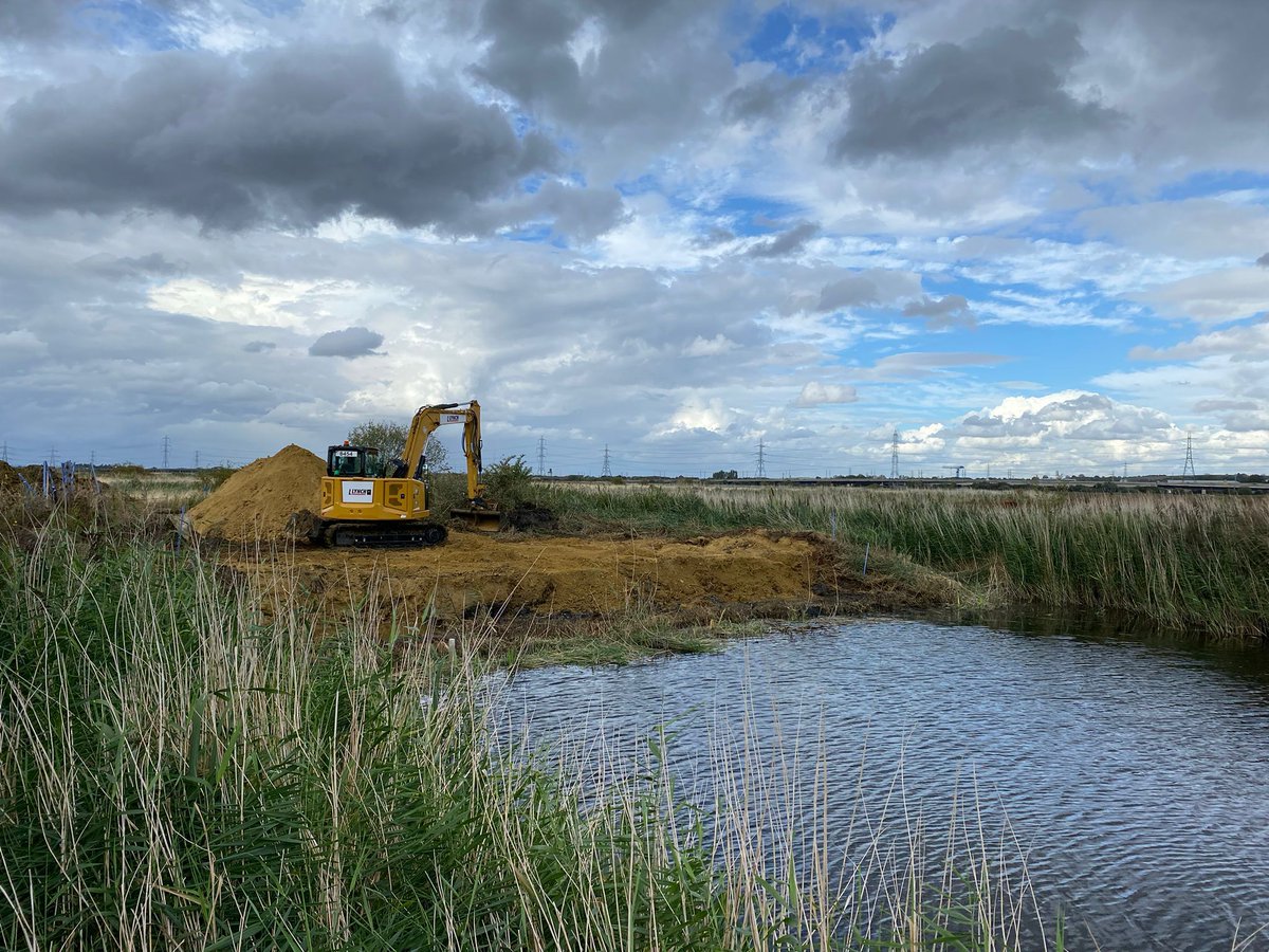 Our contractors have been working on the kingfisher bank at the mdz hide ready for next season. Such an improvement already, their doing a great job! We cant wait to welcome more kingfishers to Rainham marshes. #Kingfisher