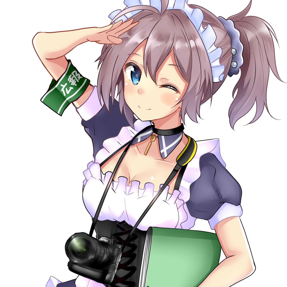 青葉(艦これ) 「テレワーク終了(`・ω・')ゞ仕事終わったー、3連休やぁ、原稿追い込みやぁ 」|火村 モリタカ＠/5月COMITIA144（B51a)/その次は神戸かわさき10のイラスト