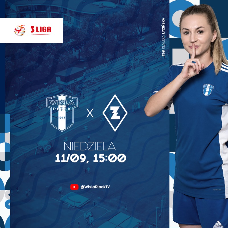 WislaPlockSA's tweet photo. ⚔ CZAS NA DERBY! ⚔

⚽ Wisła Płock 🆚 @AksZly
🏆 III liga kobiet
📅 niedziela, 11 września
🕧 15:00
🏟 Stadion Miejski im. Bernarda Szymańskiego
📺 WisłaPłockTV

Zapowiedź, historia spotkań #WPŁAKS 📝➡ https://t.co/uEOYLYpI5p
Transmisja 📺▶ https://t.co/1MY4LhQtXI