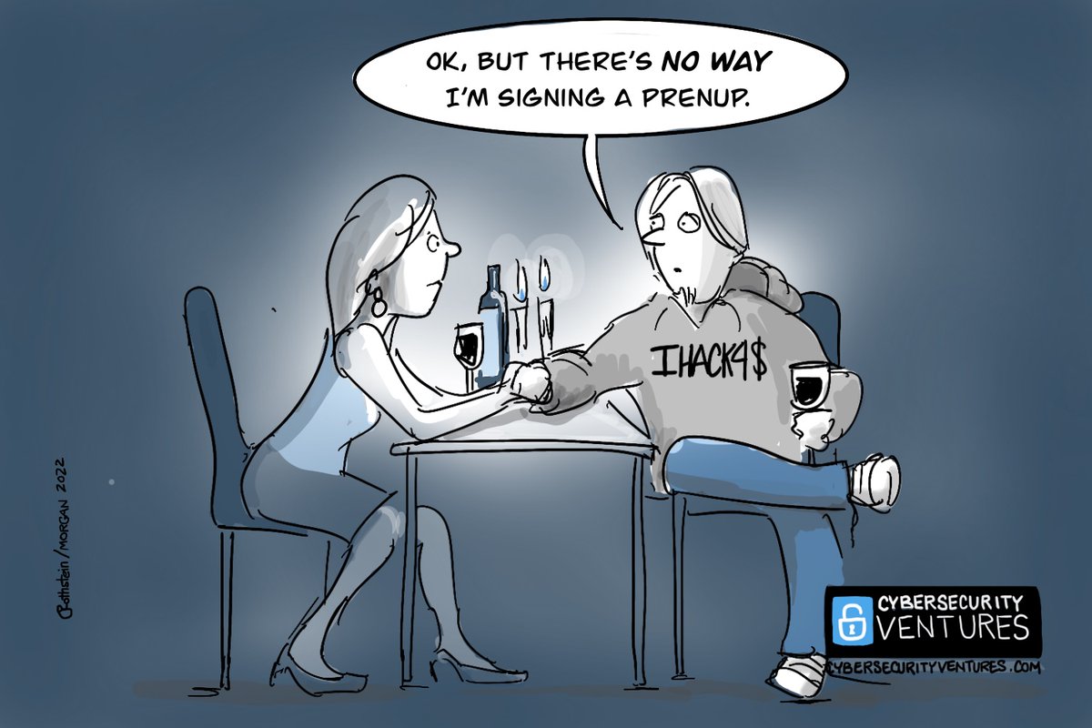 This week's #Cybersecurity #Cartoon: #Hacking #Marriage. See all of our cartoons in Cybercrime Magazine cybersecurityventures.com/cybersecurity-…
