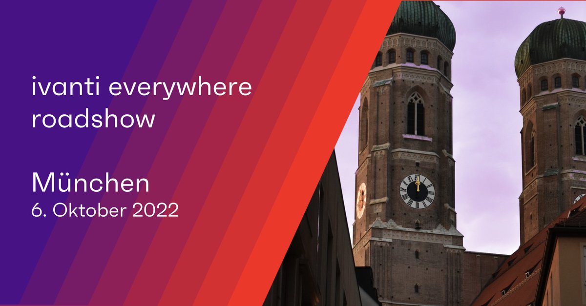 Die #Ivanti Everywhere Roadshow kommt nach München!

Ihr möchtet erfahren, wie ihr eure Mitarbeiter:innen am besten auf sichere Weise unterstützen könnt? Dann nutzt die Möglichkeit, euch mit Fachleuten aus der Branche auszutauschen. 

Direkt anmelden: bit.ly/3A9VVld
