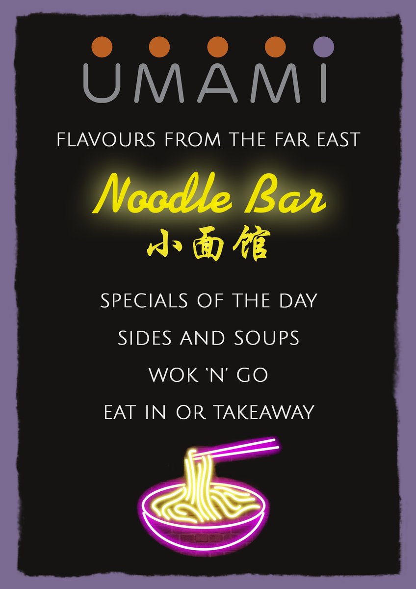 Umami is back! 🥡🍜
Serving flavours from the middle east. 

Visit the INTU Building today to try the latest creations on the menu. 

- Noodle bar
- Spring rolls 
- Salt 'n' pepper chips 
- Buddha bowls 
- Sushi 

Let us know what you think #CampusEaTsUofS