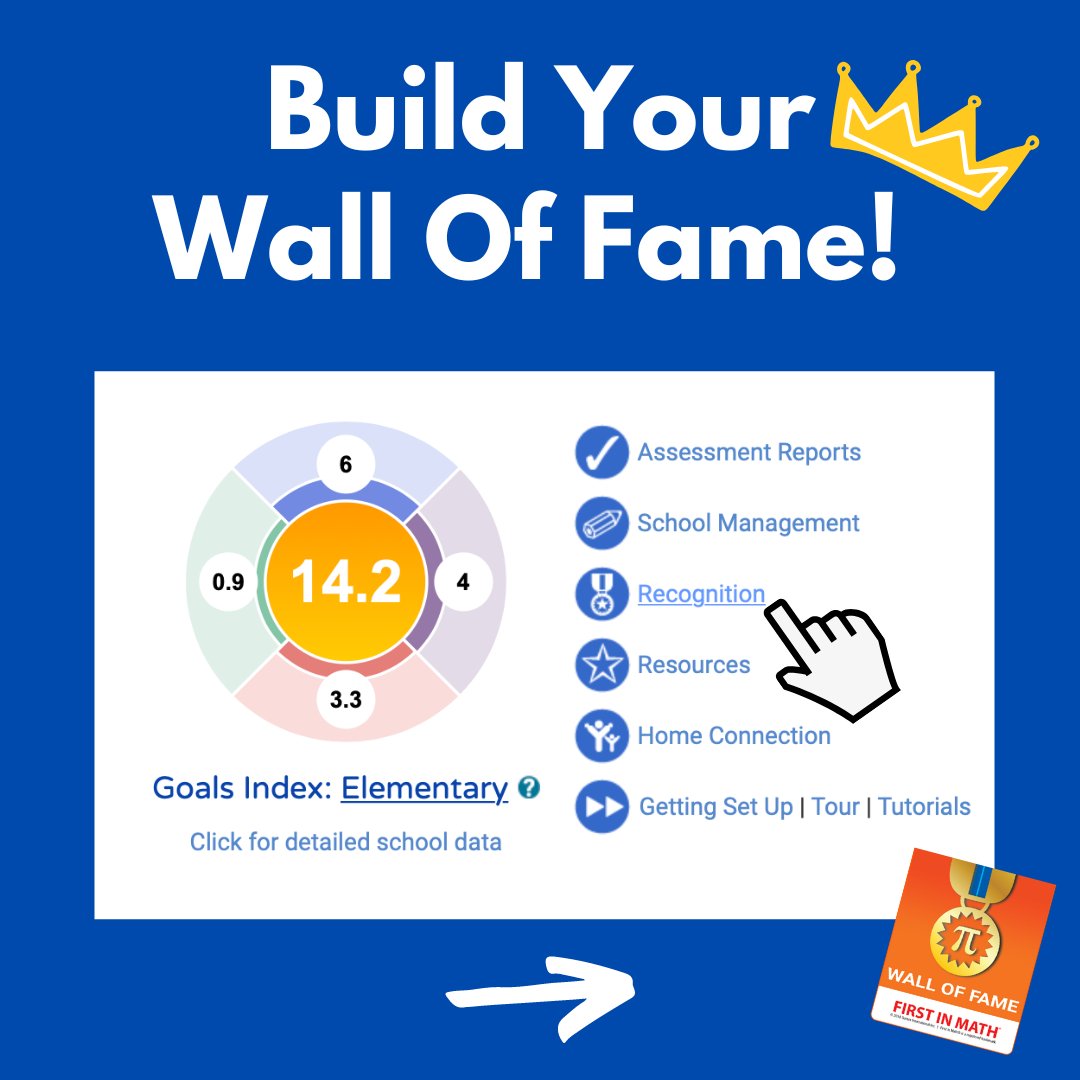 FirstInMath's tweet photo. Have you set up your First In Math Wall of Fame yet!?! 🌟Let's get you started! 👉 

1. Log into your Teacher Homepage 🏠 
2. Click "Recognition" 🎖️ 
3. Then, "Create a Wall of Fame Display" 🌈 
4. Follow the links in the document to print out your Wall of Fame graphics! 🖨️ https://t.co/jGSUMm0Fdu