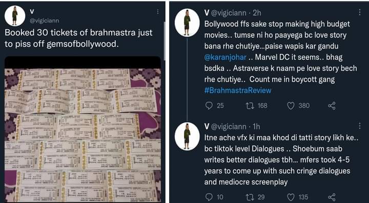 UjjwalRajj's tweet photo. Best review of Brahmashtra. 🤣🤣

#BrahmashtraReview
#disaster #Brahmastra https://t.co/HSBXWTU6Kh