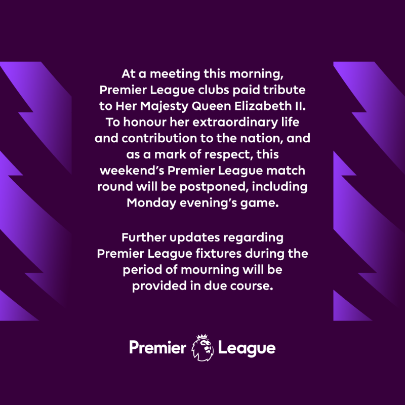 Queen Elizabeth II: Premier League Football Matches Postponed – Deadline