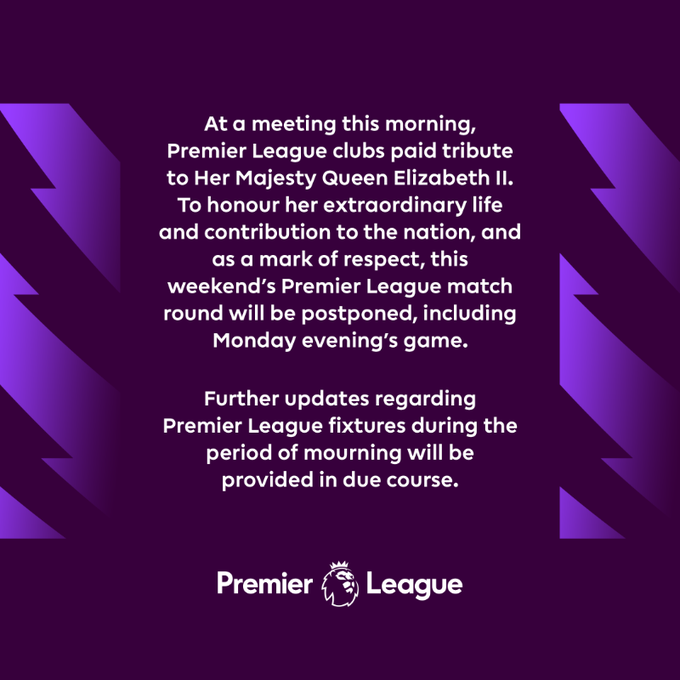 Premier League pospone su jornada en duelo por la muerte de la Reina Isabel II | Deportes | DW | 09.09.2022