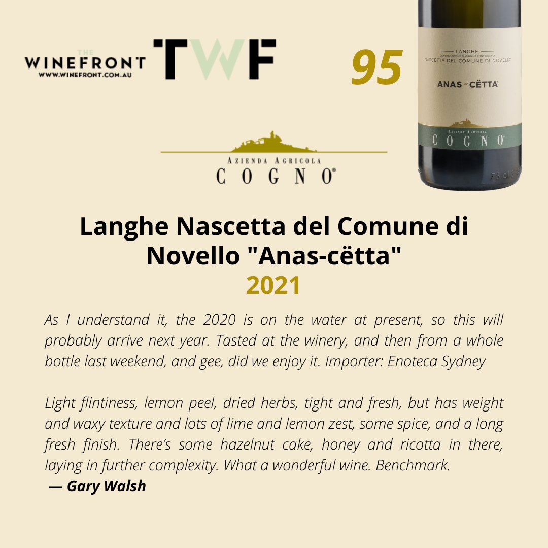 cognowines's tweet photo. Thanks a lot to Gary Walsh and The Wine Front for these amazing reviews of our wines π
@winefront
#elviocogno #winereview #winefront https://t.co/XJMwIuxGyj