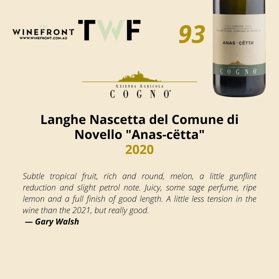 cognowines's tweet photo. Thanks a lot to Gary Walsh and The Wine Front for these amazing reviews of our wines π
@winefront
#elviocogno #winereview #winefront https://t.co/XJMwIuxGyj