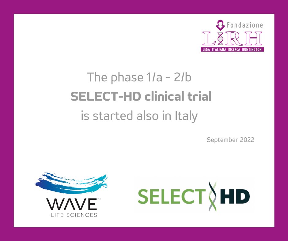 Fondazione LIRH (@lirhonlus) on Twitter photo Good news! We are please that the #SelectHD clinical study by <a href="/WaveLifeSci/">Wave Life Sciences</a> has started also in Italy!
First Italian site actively recruiting is CRC Verona. <a href="/operapadrepio/">IRCCS Casa Sollievo della Sofferenza</a> will follow shortly. 
Learn more bit.ly/3eH4yeU
<a href="/Ferdi_Squitieri/">Ferdinando Squitieri</a> Good news! We are please that the #SelectHD clinical study by <a href="/WaveLifeSci/">Wave Life Sciences</a> has started also in Italy!
First Italian site actively recruiting is CRC Verona. <a href="/operapadrepio/">IRCCS Casa Sollievo della Sofferenza</a> will follow shortly. 
Learn more bit.ly/3eH4yeU
<a href="/Ferdi_Squitieri/">Ferdinando Squitieri</a>