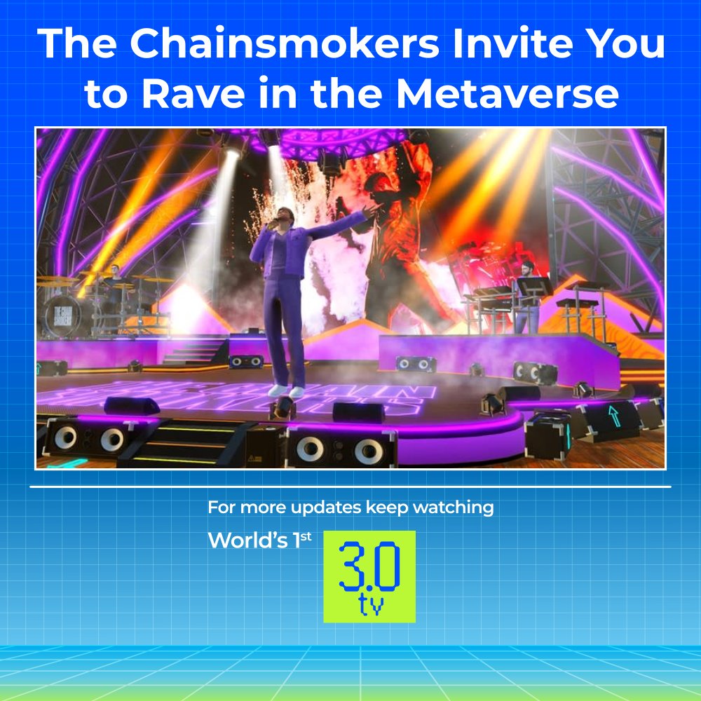 reallive3tv's tweet photo. The Chainsmokers Invite You to Rave in the Metaverse
.
.
Get live update's on Crypto related News 👇
📱Download App: https://t.co/D7zYtSwTxk
.
.
🏷️ #live3tv #3verse #chainsmokers #metaverserave #metaverseraveparty #raveparty #Robolox https://t.co/WiFAHZqdeE