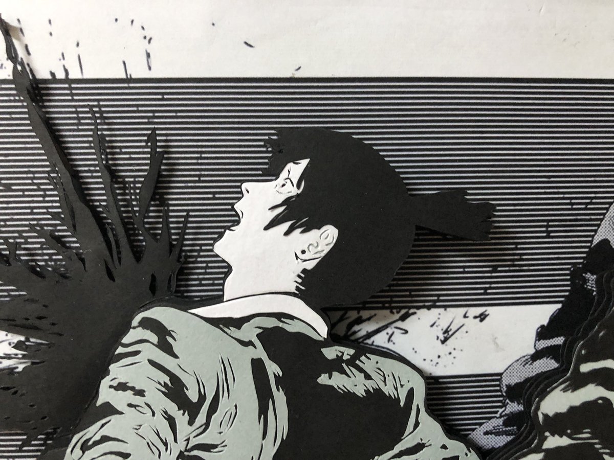 チェンソーマン第24話の見開きを飛び出す切り絵にしました！ 今回の