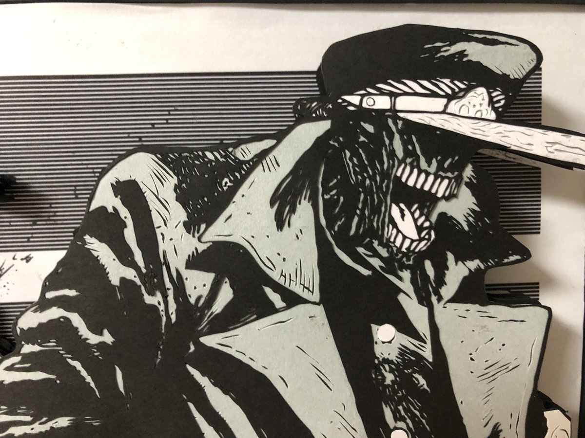 チェンソーマン第24話の見開きを飛び出す切り絵にしました！ 今回の