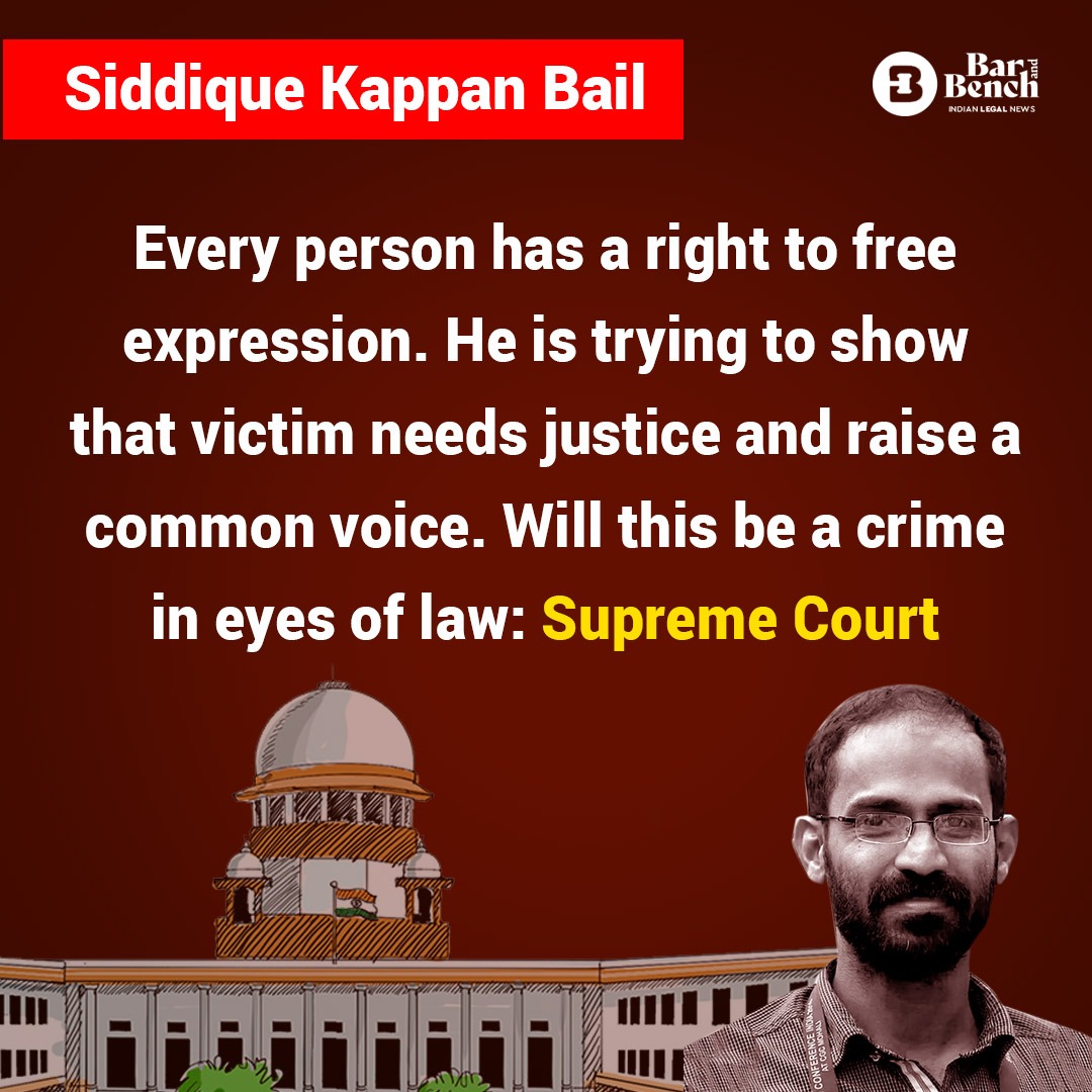 zoo_bear's tweet photo. It took almost two years for Judiciary to realise this "Every person has a right to free expression" and release #SiddiquiKappan on bail. https://t.co/C2Ycc366eF