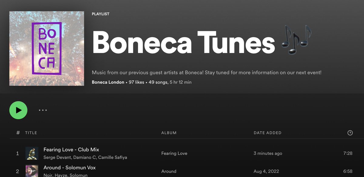 BonecaLondon's tweet image. Check out our new Spotify playlist 'Boneca Tunes' featuring music from our previous guest artists at our Boneca Events. Listen here: open.spotify.com/playlist/5lqX5…