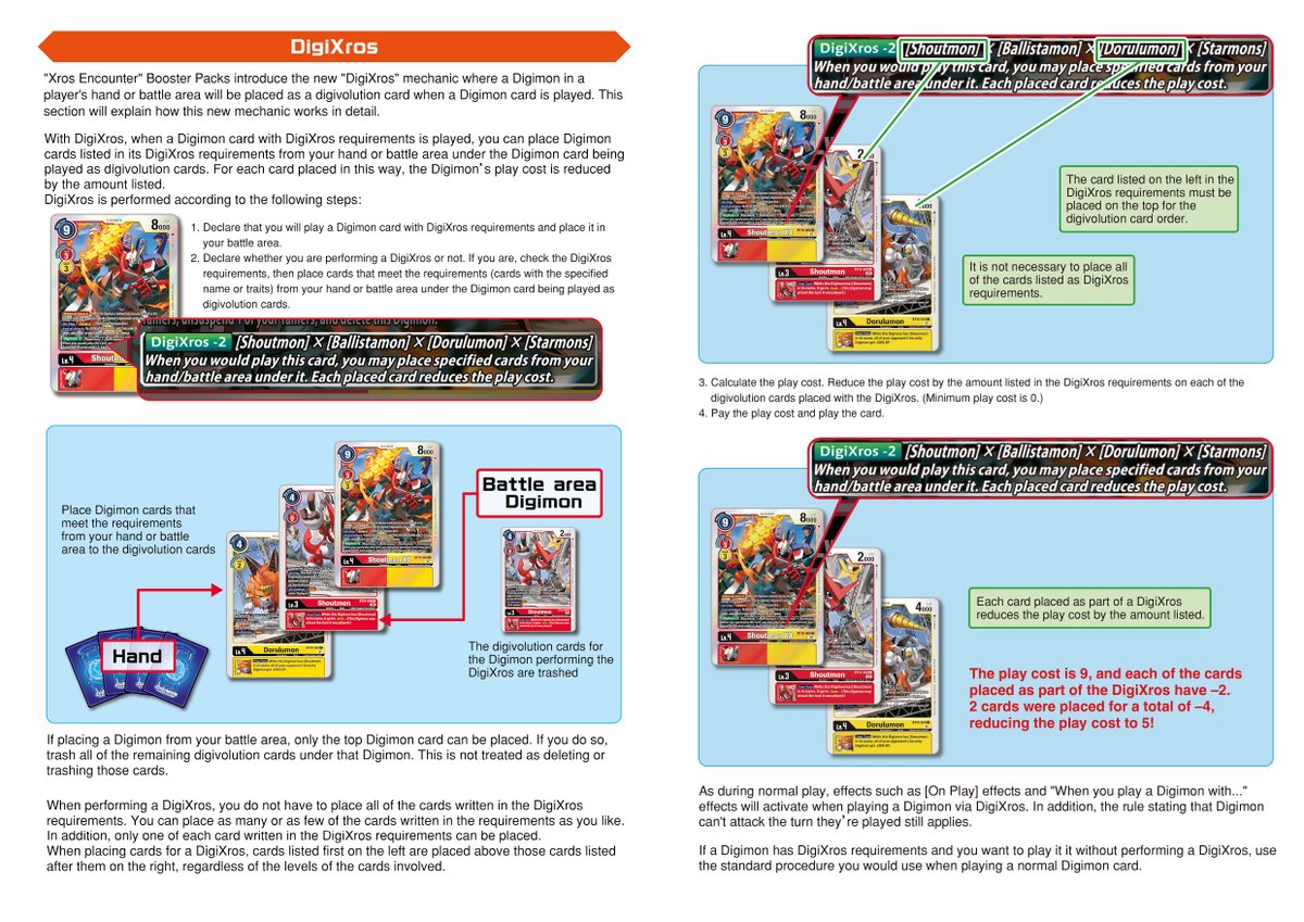DigiXros Rules] Hello Digimon Tamers! BOOSTER XROS ENCOUNTER [BT-10] will  introduce the new "DigiXros" mechanic! Today we'll explain how this new  mechanic works in detail. Follow us to keep up to date