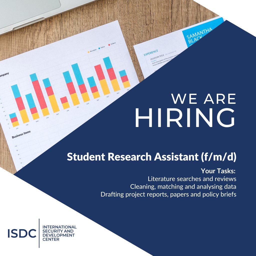 Come work with us! 🎓

ISDC is currently hiring a Student #Research Assistant (f/m/d) to join our #Behavior and #Peacebuilding Programs!

If you're interested in working with quantitative data, check out the full description on our website: 

isdc.org/job-ad-student…