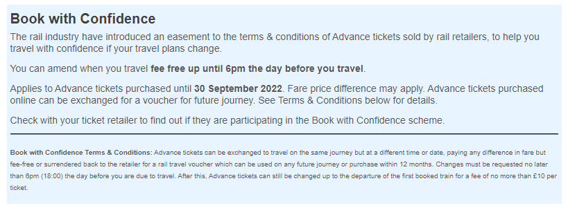 🚨 Football fans who have booked trains for this weekend 🚨

You can claim a fee-free e-voucher for the cost of your ticket through the Travel with Confidence scheme until 6PM THE DAY BEFORE TRAVEL.

Contact your train operator or company of purchase.

nationalrail.co.uk/times_fares/ti…
