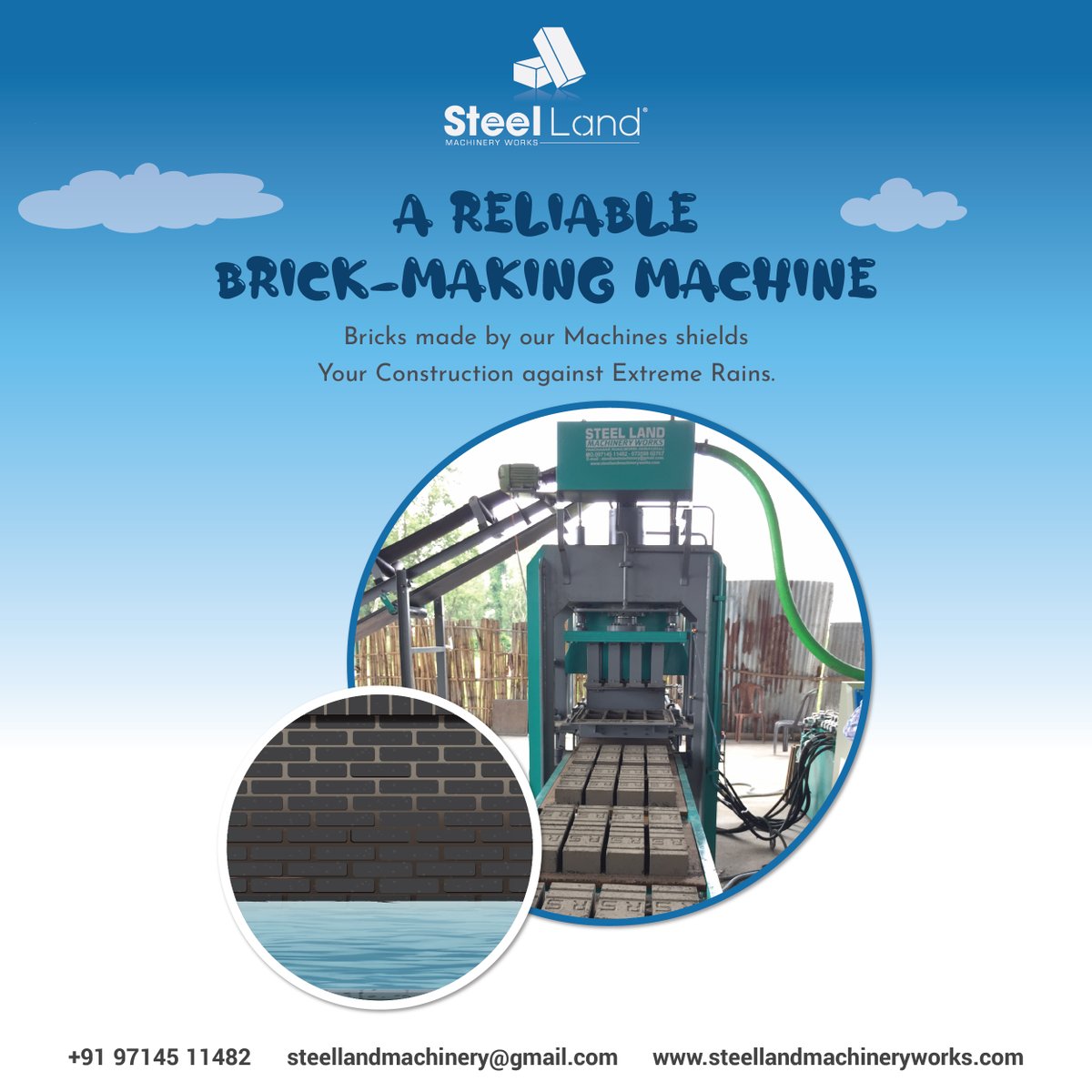 Steel_Land1's tweet image. A Reliable Brick-Making Machine Form Steel Land Machinery Works
 
Bricks made by our machines shield your construction against extreme rains.

Contact us for more details:
 Call: +91- 97145 11482
 Mail: steellandmachinery@gmail.com
 
#steellandmachinery #bricksmachine
