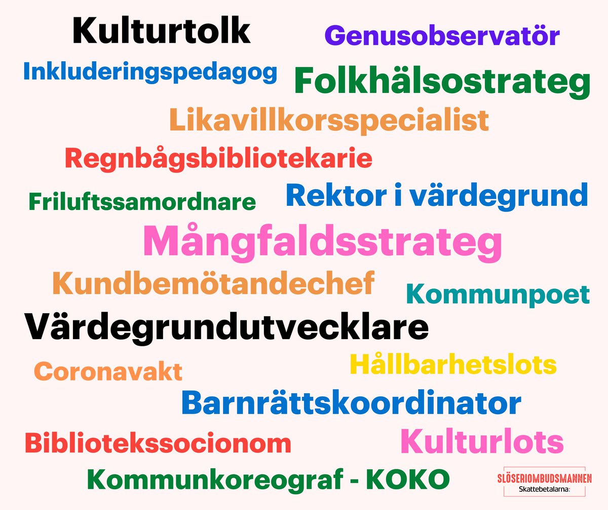 sloseriombud's tweet photo. Några exempel på roller och tjänster som förekommer i offentlig verksamhet i Sverige. https://t.co/O7yLfGZIIN