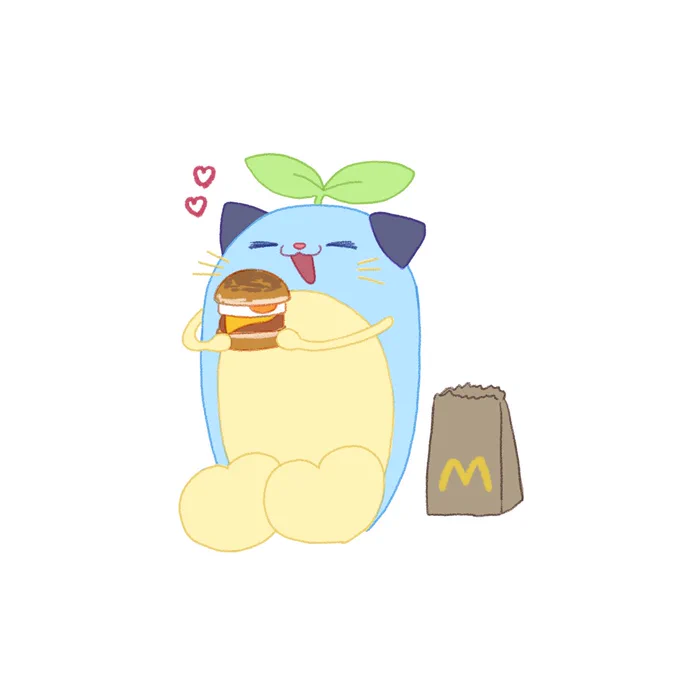 今年も月見バーガーをいただくまめねこ 