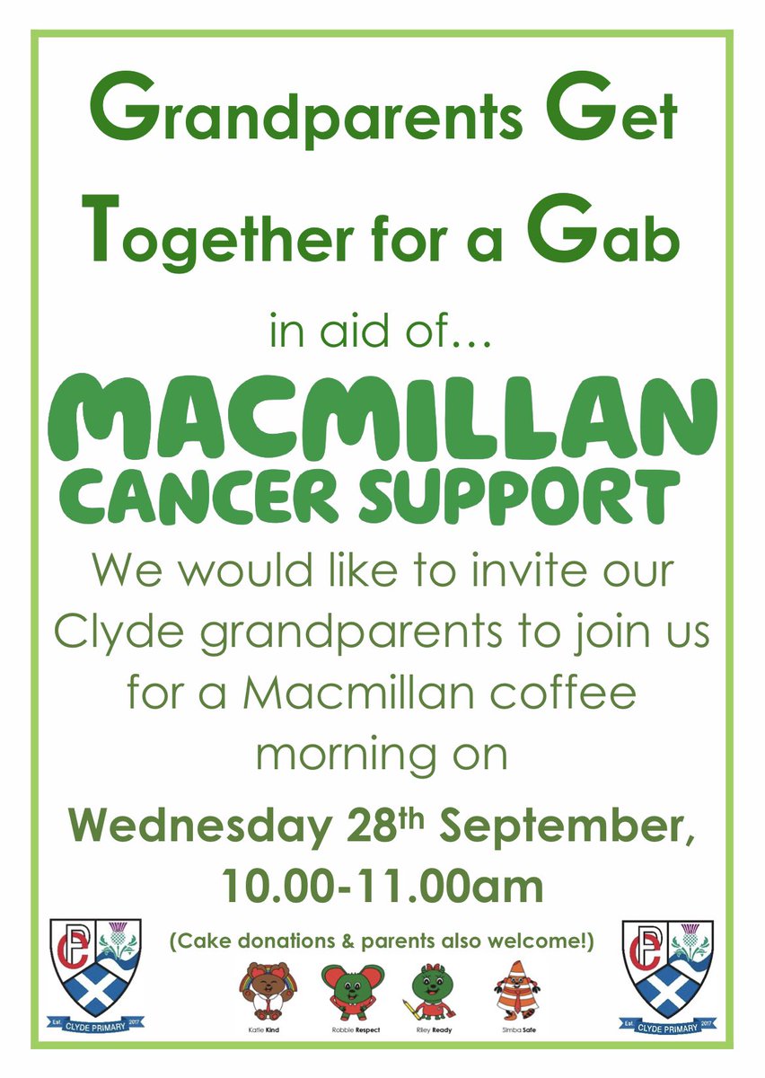 We’re really excited to be hosting our first Grandparents Get Together for @MacmillanScot #InviteYerGranny #InviteYerGrandpa 👵🏼👴🏻 thanks @lisa_toner23 😀💚